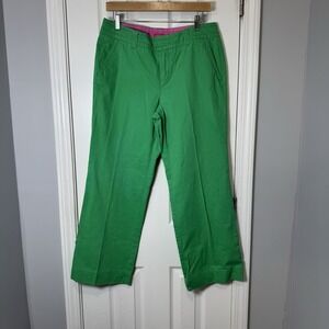 LILLY‎ PULITZER Main Line Fit Women's Vintage Green Ankle Pants Straight 10